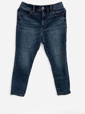Express Women's Skinny Jeans in Dark Blue Wash